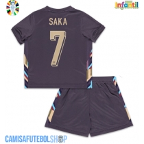 Camisa de time de futebol Inglaterra Bukayo Saka #7 Replicas 2º Equipamento Infantil Europeu 2024 Manga Curta (+ Calças curtas)